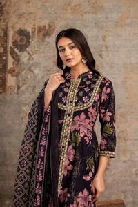 Ensemble ethnique pour femmes, haut et bas, vêtements indiens pour femmes, haut Anarkali en coton imprimé avec pantalon et dupatta en dentelle Kota Doria - Product Image 3