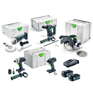Nuevo Producto de la Mejor Calidad: Juego Combinado Festool F28728 de 5 Piezas, 18V, 5.2Ah, Iones de Litio, Inalámbrico, Sin Escobillas, para Construcción, con ENVÍO GRATUITO - Product Image 2