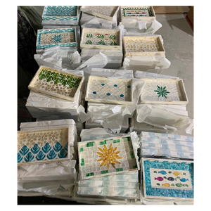 Panier en rotin tressé artisanal de qualité supérieure avec coquille - plateau de service haut de gamme pour le salon et le rangement de la cuisine - Product Image 4