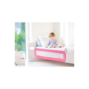 Barrières de lit Guimo 150 cm de qualité supérieure certifiées CE en polyester gris/rose avec ceinture de protection pour la sécurité des bébés - Product Image 5