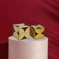 Ensemble de 2 sculptures murales médiévales en aluminium de haute qualité, finition dorée, pour table ou décoration murale, personnalisable pour Noël