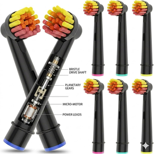 Clinical Action Dynamic Round <b>Toothbrush</b> <b>Head</b> Refills Generic for Oral Bs Electric Brush <b>Heads</b> Wholesale OEM Factory - Product Image 1