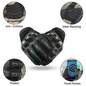 Gants de moto pour hommes Nouveau Style Noir Cuir Perforé Véritable Protecteur pour Cyclisme Sports Écran Tactile Fabriqué au Pakistan - Product Image 6