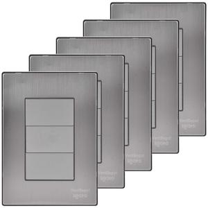 Piastra vuota pratica, MXIIM-005, 5 pezzi, piastra vuota, argento, acciaio inossidabile/PC. - Product Image 1