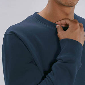 Sweat-shirt à col rond en coton lourd 100% pour homme, marque, col rond, ample, uni, pull d'hiver à manches longues - Product Image 5