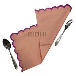 Nuevas Servilletas Ridhi 2026 Blancas de Lino Puro con Bordado Festoneado para Fiestas en Casa, Bodas, Eventos, Regalos para Damas de Honor - Product Image 6