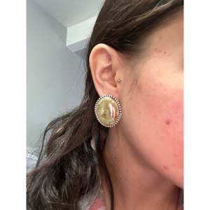 Peggy Skeets Royston Turquoise <b>Sterling</b> <b>Silver</b> Bezel Set <b>Stud</b> <b>Earrings</b> - Product Image 2