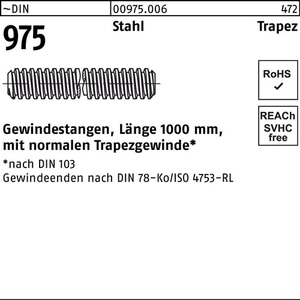 Tige filetée DIN 975 Filetage trapézoïdal TR 32 X 6 X 1000mm Acier 1 pièce - Product Image 1