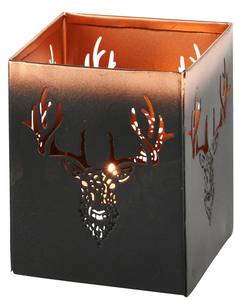 Handmade Iron Deer Etching Design Square-shaped Tealight Holder <b>Metal</b> Votive Candle <b>Bowl</b> for Home Decoration Christmas - Product Image 3