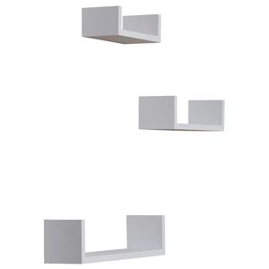 White Fancy Wood Floating Wall <b>Shelves</b> Wall Mounted Storage <b>Shelf</b> for Home Hotels Living Room Kitchen Decor Made in India 2024 - Product Image 1
