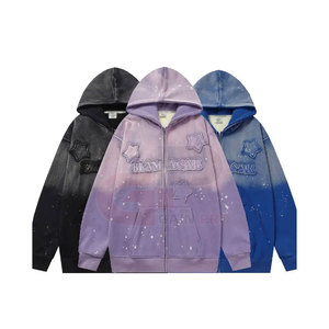 Sweat à capuche en détresse pour hommes avec ourlet brut et poche avant pour streetwear décontracté, sweat à capuche en détresse pour hommes - Product Image 1