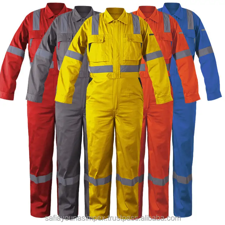 شعار مخصص وضوح عالية عاكس ملابس العمل الشاملة القطن عمال السلامة الرجال المعاطف الميكانيكية العاملة