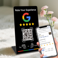 Expositor de Tarjetas de Regalo sin Contacto de PVC con Reseña de Google con Código QR y Tecnología de Chip NFC