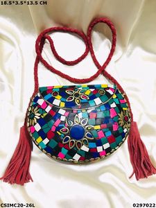 Handcrafted Designer Metal Mosaic Ladies <b>Clutch</b> <b>Bag</b> | Handmade Evening Multicolor Ladies Mosaic <b>Clutch</b> <b>Bag</b> - Product Image 5