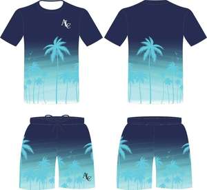 Nouveau 2025 ensemble de shorts respirants pour hommes ensembles de t-shirts élégants imprimés par sublimation personnalisé 100% ensemble de chemises courtes en coton - Product Image 2