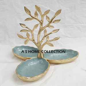 Cuenco para servir decorativo para el hogar de estilo japonés moderno, vidrio de aluminio chapado en oro, conjunto de frutas y alimentos de Metal hecho a mano, tres cuencos - Product Image 5