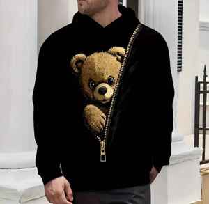 Sweat à capuche pour homme de qualité supérieure, ultra confortable et douillet, 100% coton, uni, teint et brodé avec impression numérique pour l'hiver - Product Image 3