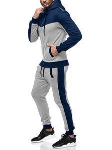 Survêtement d'hiver décontracté à capuche pour homme, couleur unie, taille ajustable avec cordon de serrage, poignets élastiques, doublure intérieure douce, coutures durables - Product Image 3