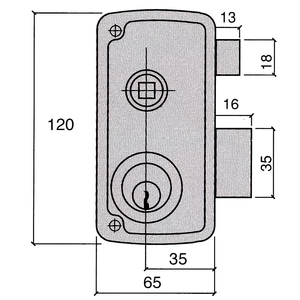 Ucem 4056-b-hb/65/ Serratura Destra - Product Image 2