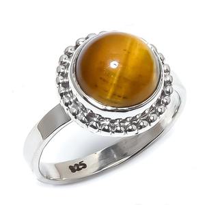 925 Sterling Silver Tiger Eye Gemstone Boho Style Bague À La Main Tendance Bijoux pour Femmes Parfait Cadeau De Mariage pour Maman - Product Image 1