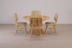 Chaise de restaurant en teck et rotin au design rétro minimaliste pour hôtels et salles à manger de style campagnard en extérieur, usage commercial - Product Image 3