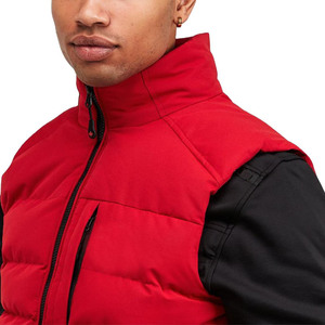 Chaleco acolchado sin mangas para hombre, chaqueta acolchada de lona revestida ligera con cremallera en la parte delantera, cuello levantado, estilo Formal en capas - Product Image 6