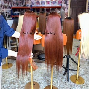 Vente en gros de produits capillaires humains Perruques frontales lisses et droites en dentelle Perruque vietnamienne droite en cheveux bruts, os soyeux pour femmes noires - Product Image 5
