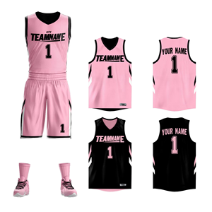 Custom Double Sided Basketball Jersey Set Printed Reversible Basketball Uniform College League Training <b>Shirt</b> Men's Clothing - Product Image 5