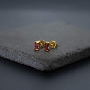 Trendy Pink Quartz <b>Stud</b> Earrings Gemstone Silver Earring 925 Silver Plated Earring High Quality at Affordable Price for Women - Product Image 2