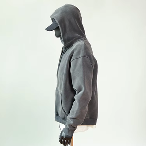 Veste polaire épaisse surdimensionnée personnalisée en polyester/coton respirant et écologique de haute qualité avec fermeture éclair numérique pour l'hiver - Product Image 4