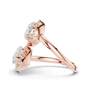 Bague halo en diamant de laboratoire de forme poire de 0,64 ct pour femmes, clarté VVS-VS EF, or 18 carats, 14 carats, 10 carats et argent 925, rose, jaune - Product Image 6