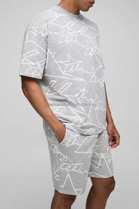 Conjunto de chándales cortos con estampado completo de gran tamaño para hombre, ropa informal, chándal transpirable y cómodo para hombre - Product Image 3