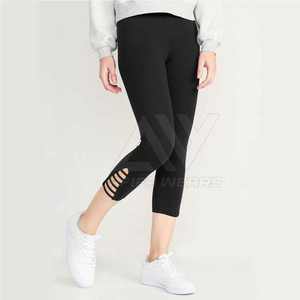 Legging de fitness taille haute personnalisé pour femmes Motif solide Élastique Spandex/Polyester Excellent prix! - Product Image 3