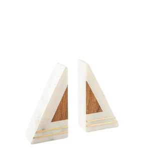 คุณภาพระดับพรีเมียมสไตล์วินเทจเก๋สไตล์หินอ่อนสีขาวและไม้มะม่วงตกแต่ง Bookends ดูเรียบง่ายและมีระดับในราคาที่ดีที่สุด - Product Image 1