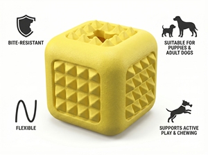 LadyToys Chew-Proof Puzzle Cube – Distributeur de nourriture interactif à libération lente, jouet pour chien en caoutchouc - Product Image 3