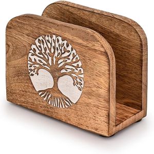 Porte-serviettes en bois naturel, parfait pour les maisons écologiques, les cuisines, les cafés, les espaces de restauration, la décoration, les tendances de style de table - Product Image 1