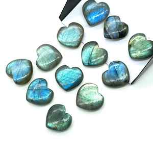 ลูกปัดลาบราโดไรต์รูปหัวใจธรรมชาติ ขนาด 14 มม. ทรงเหลี่ยมและเรียบ สำหรับทำเครื่องประดับ - Product Image 4