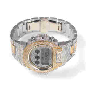Reloj de lujo de Plata de Ley 925 de diseño único para hombre, Diamante completo, moissanita helada con oro blanco, estilo HipHop, reloj antiguo - Product Image 4