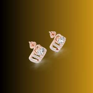 Boucles d'oreilles clous de luxe en moissanite 24 carats avec design couronne bohème en or rose/jaune/blanc et argent pour femme - Product Image 1