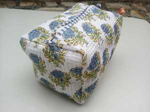 Bolsa de Cosméticos Unisex de Algodón Estampado a Mano, Bolsa de Viaje Pequeña con Estampado de Avestruz, Cierre de Cremallera, Impermeable, Estilo Bohemio - Product Image 2