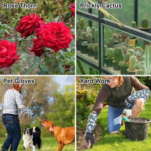 Full <b>Arm</b> <b>Protection</b> Gardening Gloves With Long <b>Sleeves</b> & Durable Leather Palm for Pruning And Landscaping BY AMAZING INDUSTRIES - Product Image 4