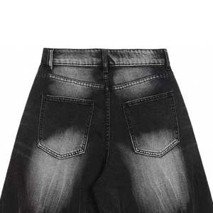 Pantalones Cortos Bermuda de Mezclilla Lavada para Hombre, Cintura Alta, Color Sólido, Cintura Elástica, 100% Algodón, Tejido Transpirable de Secado Rápido - Product Image 2
