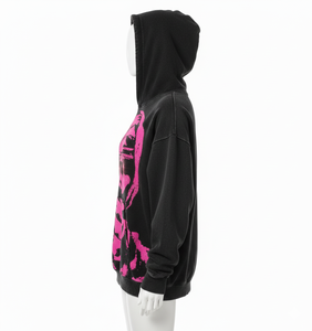 Pull ample en molleton français tricoté de luxe personnalisé, délavé à l'acide, lourd, avec broderie 3D, personnage, automne, strass - Product Image 6