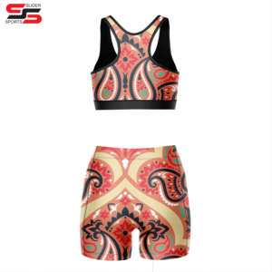 Sublimación patrón mujeres gimnasio deporte sujetador y pantalones cortos conjunto de dos piezas Sexy leopardo Deporte Sujetador entrenamiento Yoga deporte Fitness gimnasio - Product Image 2