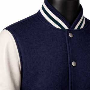 Nouvelle mode, vente en gros, veste varsity pour hommes, sur mesure, bicolore, mélange de laine, veste de baseball avec boutons pression sur le devant - Product Image 6
