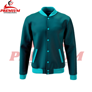 แจ็คเก็ตผู้ชายคุณภาพดี ระบายอากาศ แห้งเร็ว สำหรับฤดูใบไม้ร่วงและฤดูหนาว สไตล์ Letterman แจ็คเก็ตบอมเบอร์ รับสกรีนโลโก้และสีตามสั่ง คอตั้ง - Product Image 3