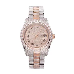 Montre Homme Or Rose 41MM avec Chiffres Romains, Montre-Bracelet Élégante et Scintillante pour Bijoux de Mode, Vente en Gros Direct Usine - Product Image 2