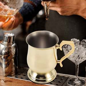 แก้วกาแฟทองเหลืองที่ดูสง่างามสำหรับเครื่องดื่มนมร้อนมีจำหน่ายในราคาไม่แพงจากผู้ผลิตอินเดียโดยงานฝีมือทำมือ - Product Image 5