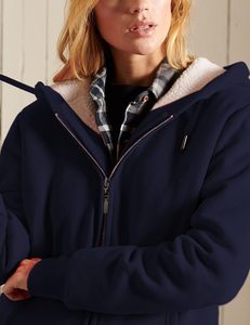 Veste à capuche doublée Sherpa avec fermeture éclair décontractée manteau pour femmes vêtements d'extérieur pour hommes - Product Image 4