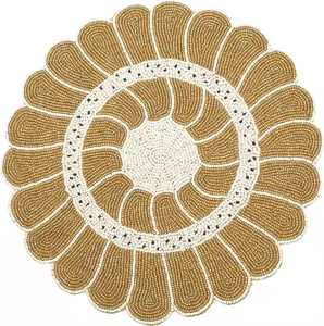 Manteles individuales duraderos con cuentas bordadas de 13x13 hechos a mano para bodas y fiestas, corredores decorativos para fiestas de bodas - Product Image 3